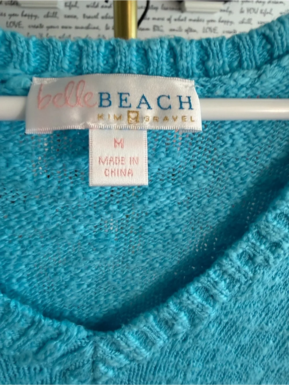 Belle Beach by Kim Gravel Gotta Getaway 100% Cotton V Neck Sweater